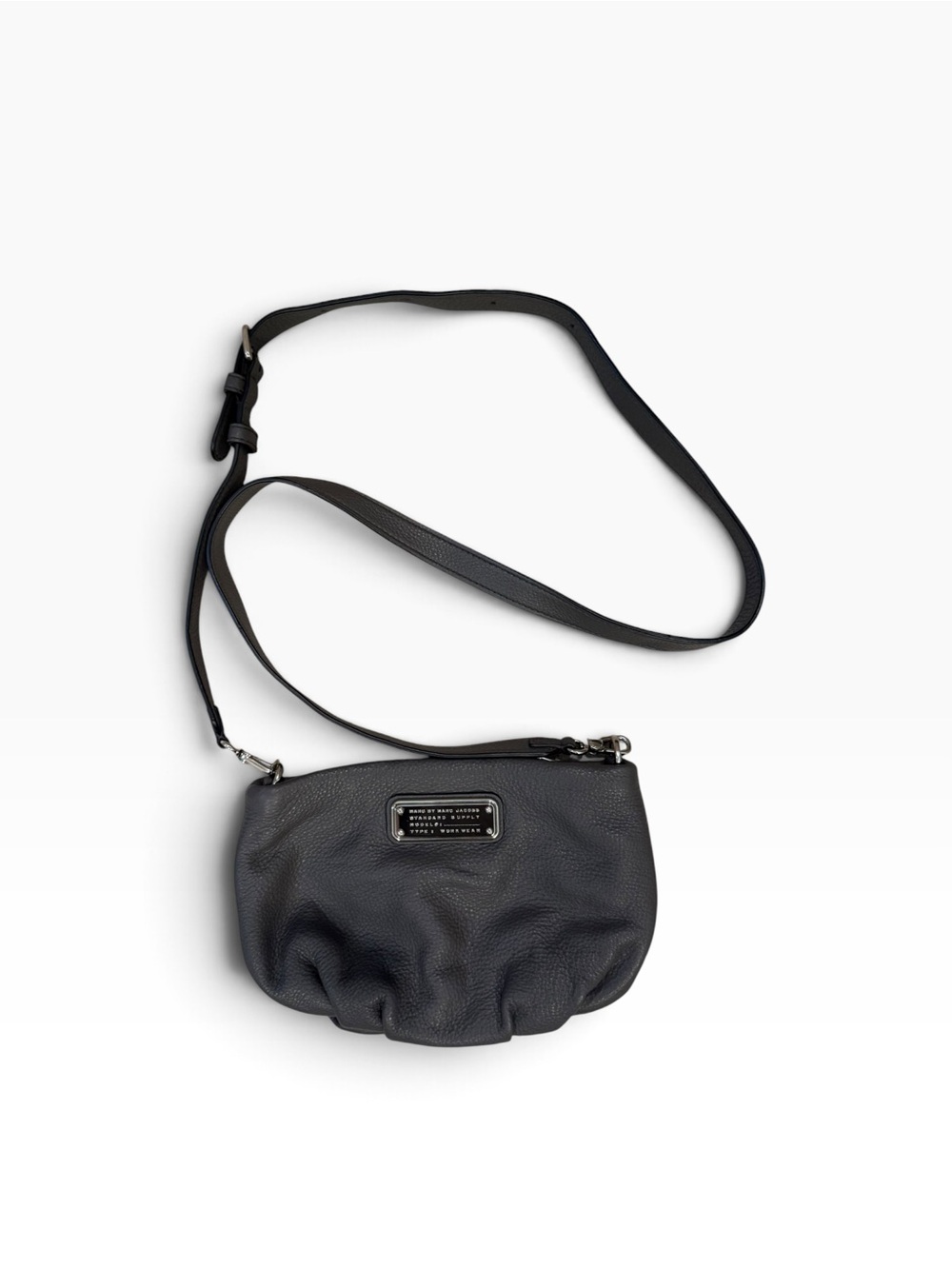 Marc by Marc Jacobs Gray Pebbled Leather Crossbody Bag